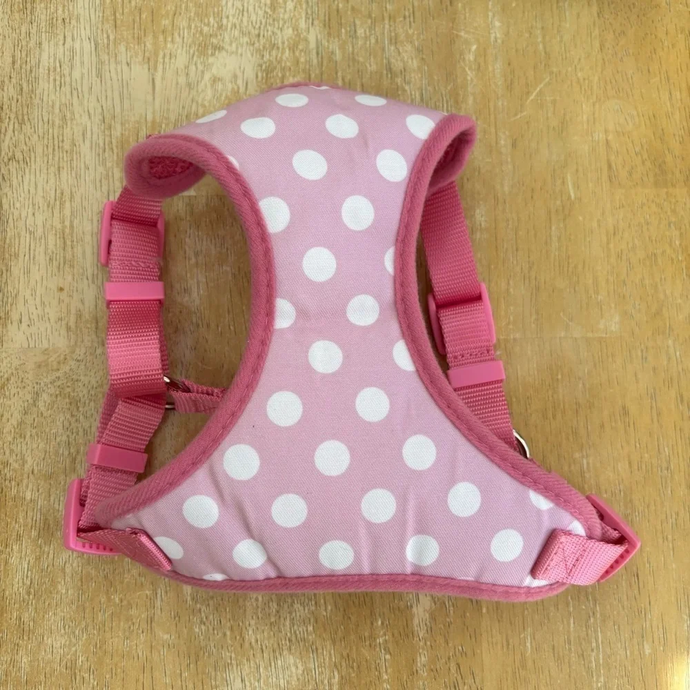 Pet Supplies Plus Pink and White Polka Dot Dog Harness with Adjustable Straps